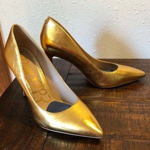 Size 8.5 W Sam Edelman Antique Gold Hazel Heel